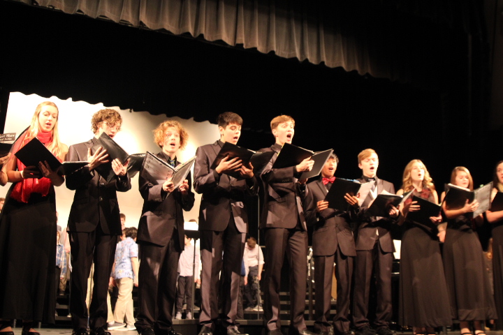 The Madrigal Singers sing at the Middle School choir concert.