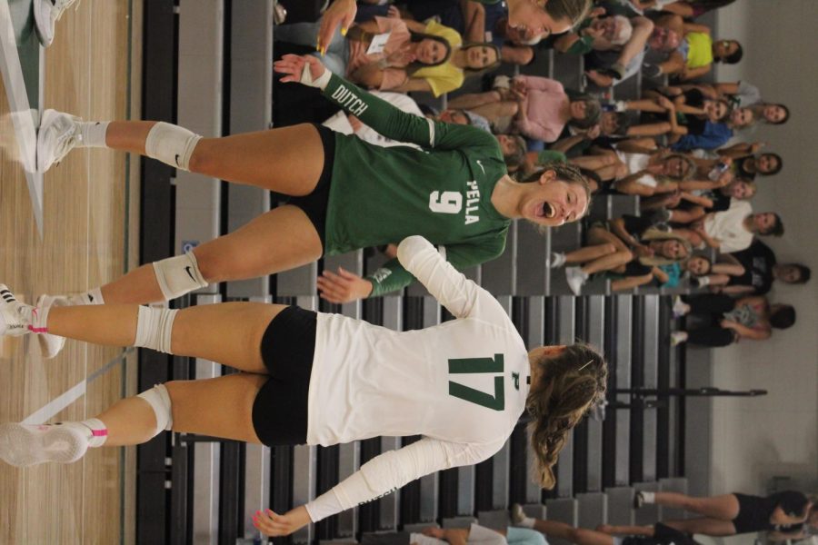 Mia and Abby Warners reaction to scoring a point against the Cardinals. 