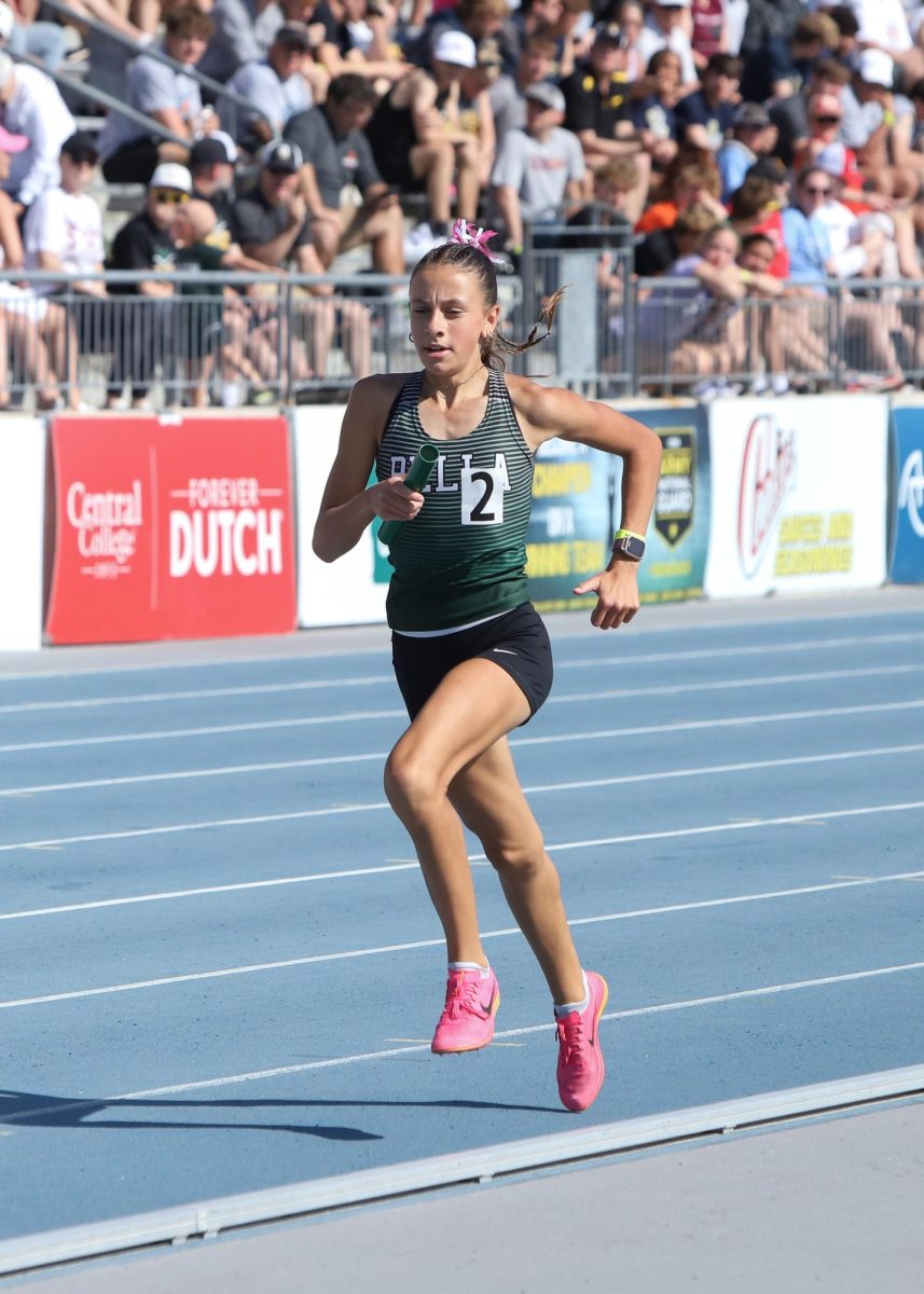 Marissa Ferebee running the Distance Medley Relay at State Track.